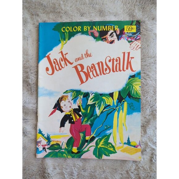 Jack And The Beanstalk Color By Numbers Coloring Book Kids Unused 60s Reprint SC - Picture 1 of 5